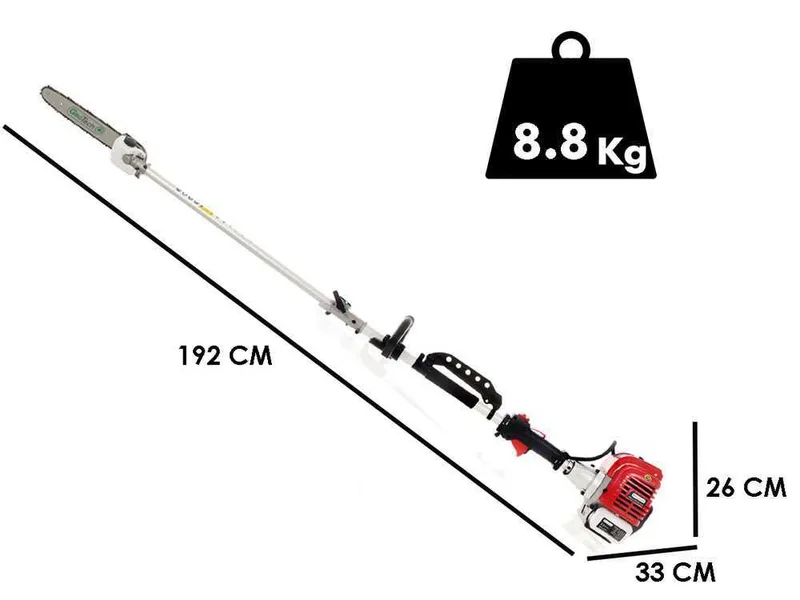 Perche élagueuse thermique 2 temps GeoTech GT-2 33 L avec perche de rallonge - 33 cm3