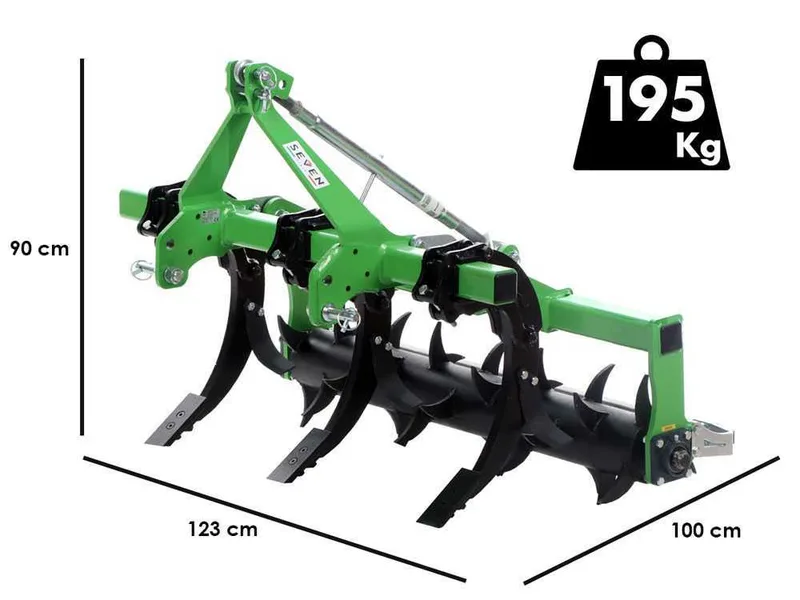 Décompacteur agricole Seven Italy Simply à 3 dents 120 cm rouleau mécanique