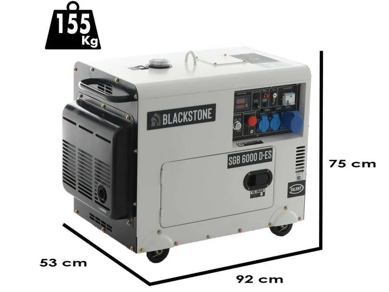 Blackstone SGB 6000 D-ES - Groupe électrogène diesel Monophasé - Puissance Nominale 5.3 kW