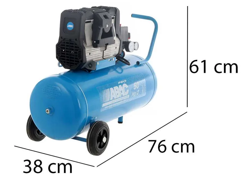 Abac montecarlo OS20P - Compresseur d'air électrique monophasé silencieux, sans huile - Moteur 2 CV - 50 L