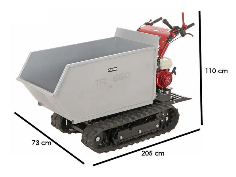 GINKO TR 660 - Brouette à moteur thermique sur chenille dumper - Moteur Honda GX 200