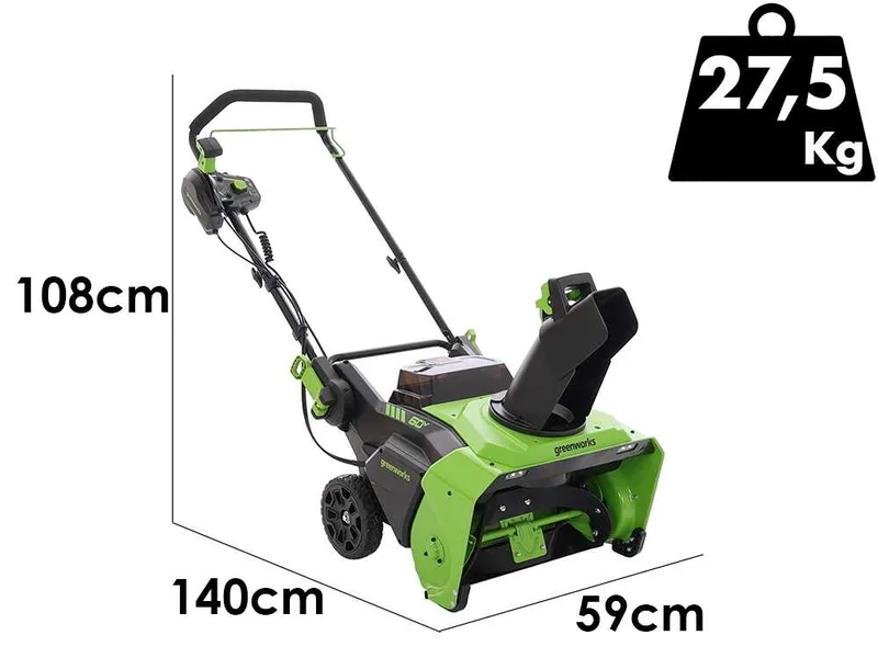 Greenworks GD60ST - Fraise à neige à batterie - 60V 4Ah