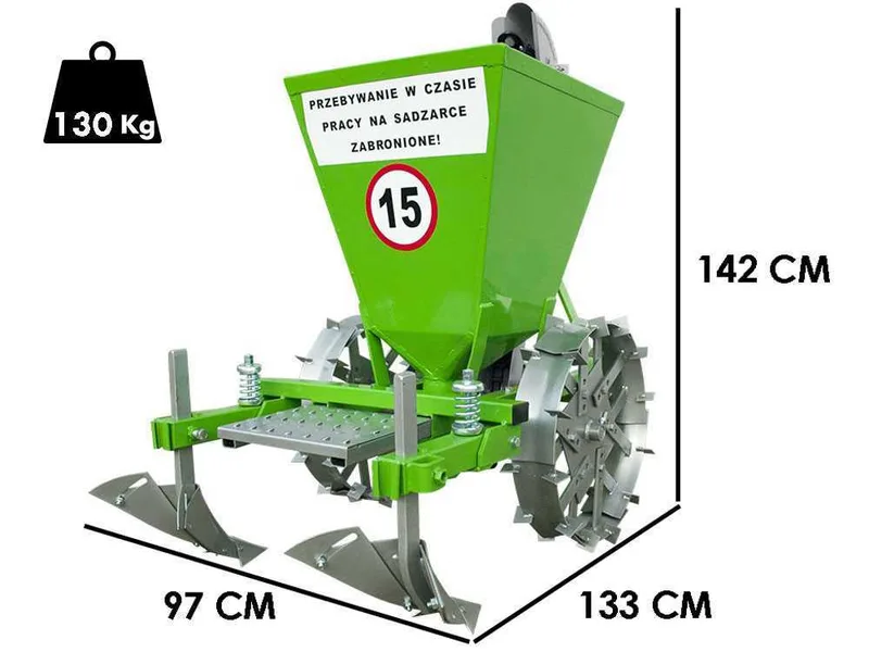 Bomet Gemini - Planteuse de pommes de terre à une rangée - Roues métalliques réglables