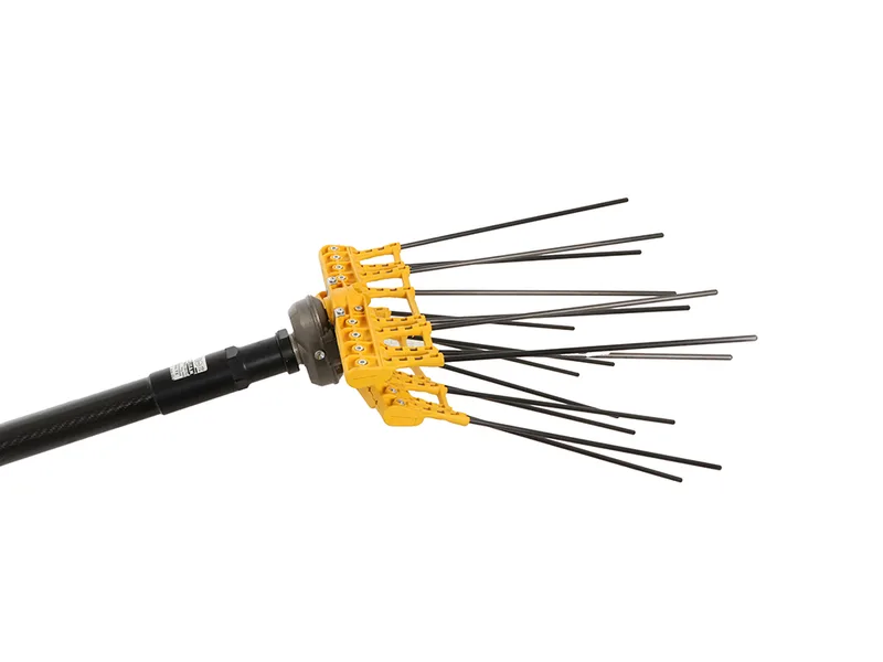 Peigne vibreur électrique à batterie Lisam Swing - Avec 8 + 8 dents en carbone - 240 cm - Perche fixe