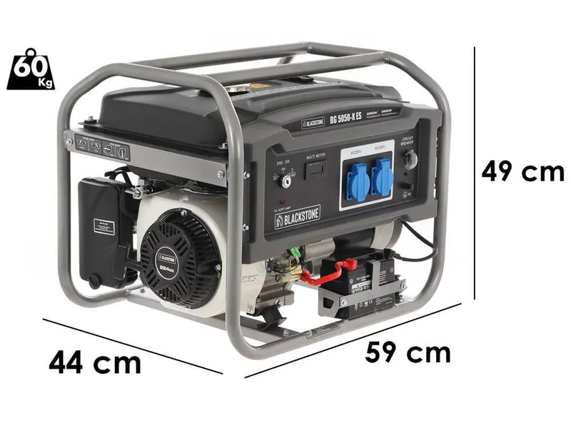 Blackstone BG 5050-X ES - Groupe électrogène avec AVR 3.6 kw - Continue 3.2 kW Monophasé