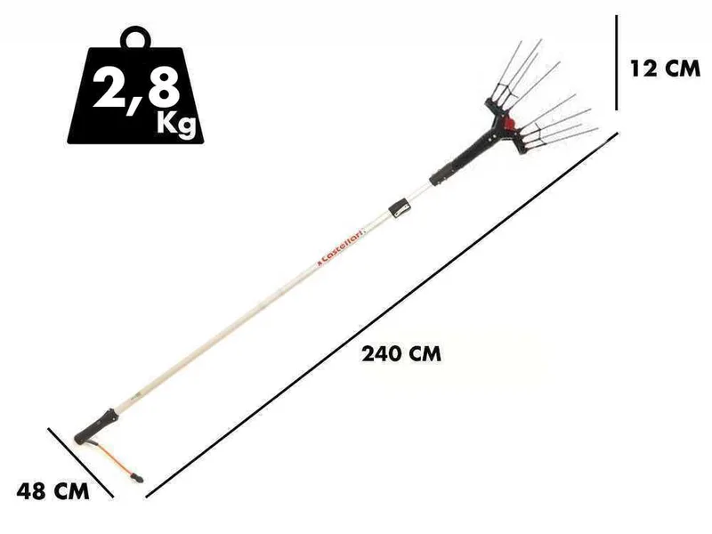 Castellari Vertigo L 12V - Peigne vibreur électrique à batterie de type automobile avec câble inclus - Perche aluminium télescopique 240/320 cm