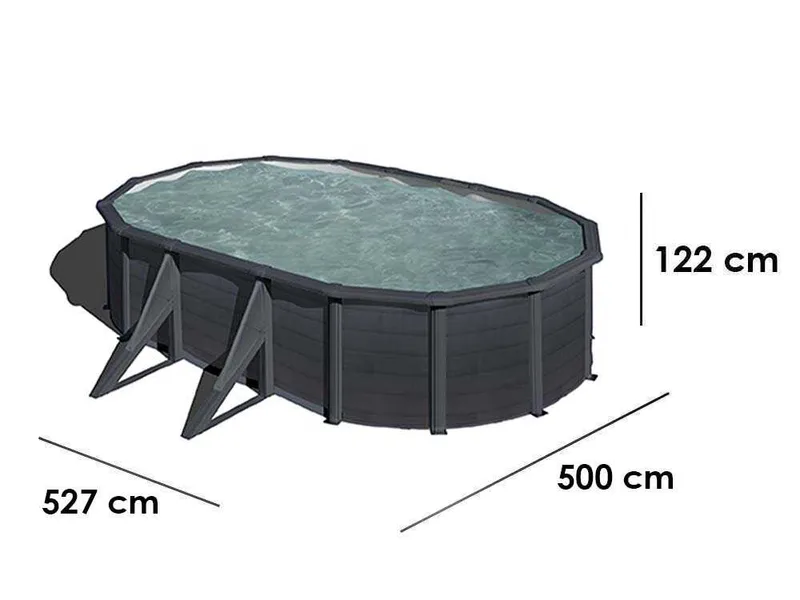 Gre Kea Ovale 500x300x120cm - Piscine hors-sol en acier