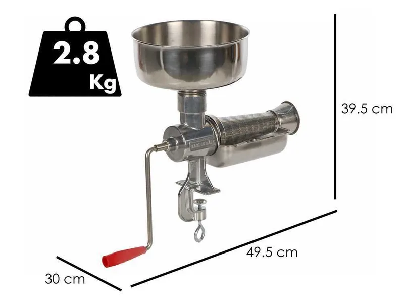 New O.M.R.A OM-2200-AL - Presse-tomates manuel aluminium N4