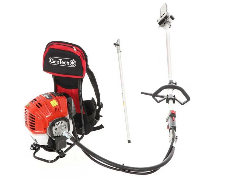 Élagueuse thermique à dos 2 temps GeoTech GT-2 52 BP avec perche de rallonge - 52 cm3