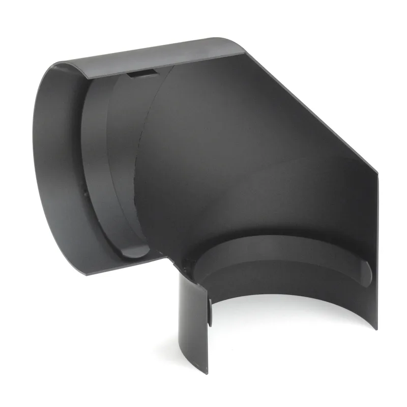 Raik Basic écran thermique 130mm gris fonte latéral pour coude en 3 parties 90° pour tuyau de fumée / conduit de fumée