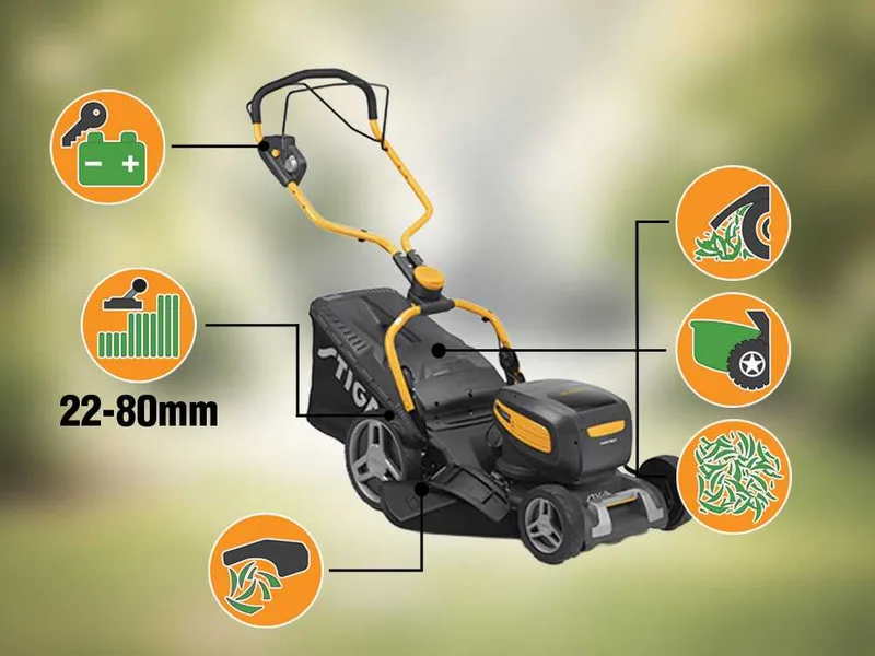 Stiga Combi 748e V - Tondeuse à gazon à batterie - 2x 48V/5Ah - Largeur de coupe 46 cm