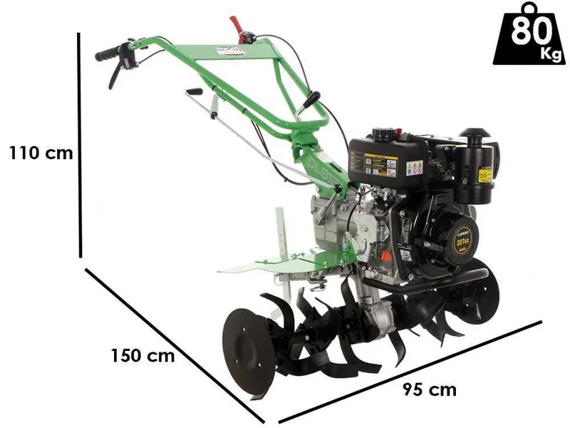 Lampacrescia MGM DL812 - Motobineuse diesel 5 CV - Moteur Loncin