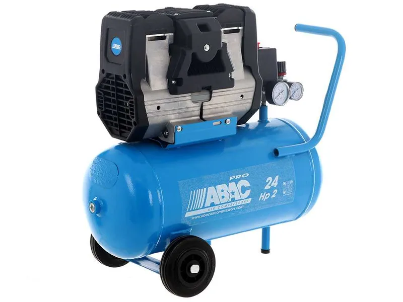 Abac pole position OS20P - Compresseur d'air électrique monophasé silencieux, sans huile - Moteur 2 CV - 24 L