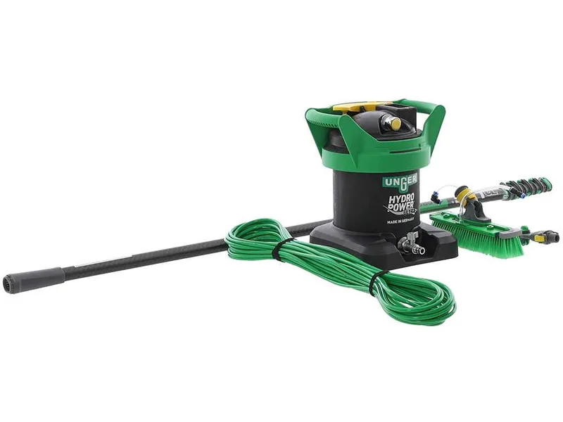 Unger Hydropower Ultra DI - Kit de nettoyage pour vitres et panneaux photovoltaïques - Perche télescopique en carbone 170-600 cm