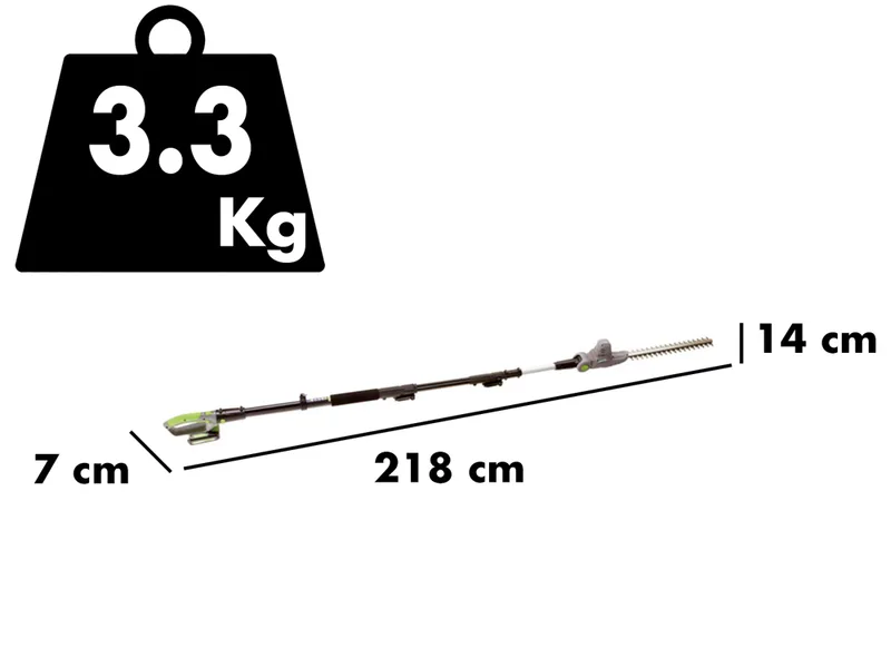 Verdemax TT20 - Taille-haie sur perche électrique orientable à batterie 20V/2Ah