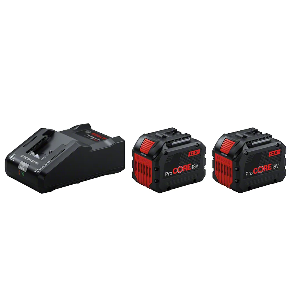 Bosch - Kit de démarrage ProCORE 18 V pour la gamme Blue Professional - Avec deux batteries 12,0 Ah et un chargeur