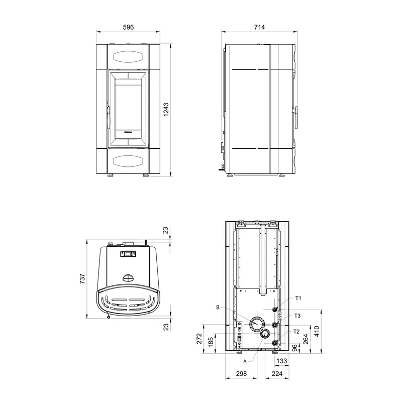 Extraflame isidora idro H23 5.0 evo - Blanc poêle à granulés bouilleur evolution line