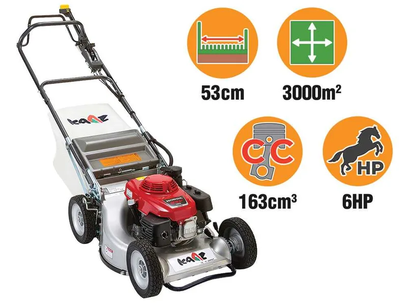 KAAZ LM 5360 HXA HST PRO - Tondeuse à gazon thermique tractée - Honda GXV 160 - Coupe 53 cm - À cardan