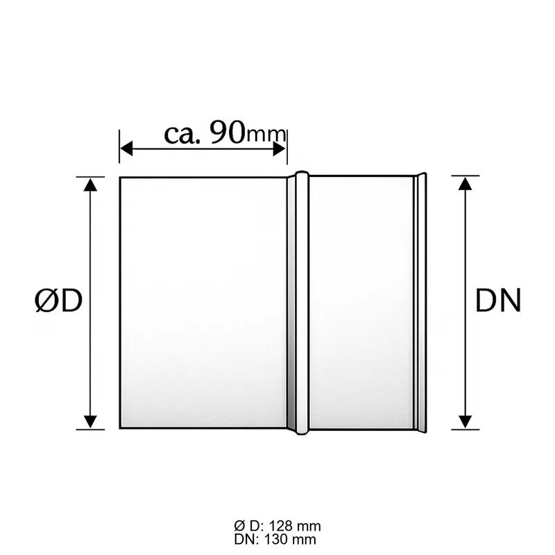 Schiedel PRIMA PLUS raccord chaudière emboîté Ø130 mm simple paroi mat