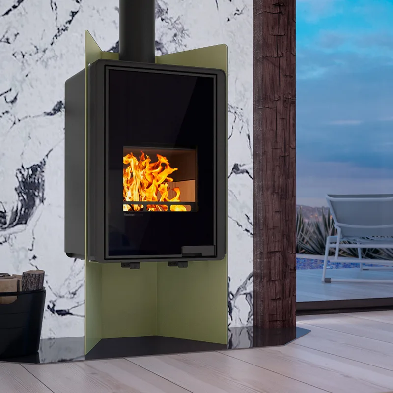 HS Flamingo Deluxe Pulau Poêle à bois Olive