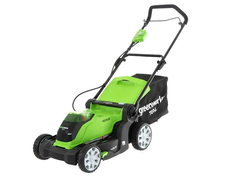 Greenworks G40LM41 - Tondeuse à gazon à batterie - 40 V/4 Ah - Largeur de coupe 41 cm