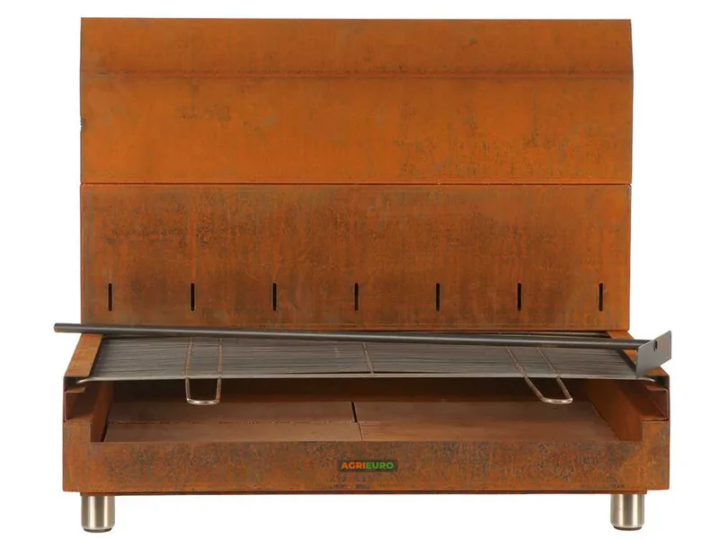 Folpo - Barbecue à bois et à charbon en acier Corten