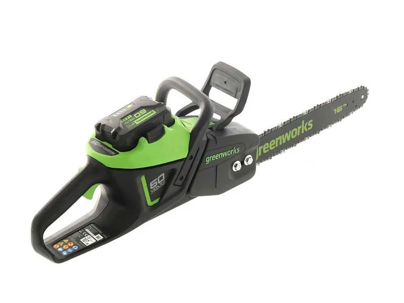 GreenWorks GD60CS40 - Tronçonneuse à batterie 60 V 2 Ah - Guide de 41 cm