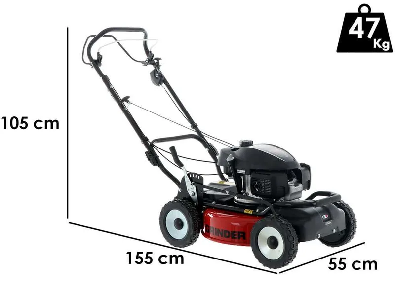 Tondeuse thermique tractée GRINDER 52 VH - Avec moteur Honda GCVx 200 - Coupe 52cm - double lame mulching