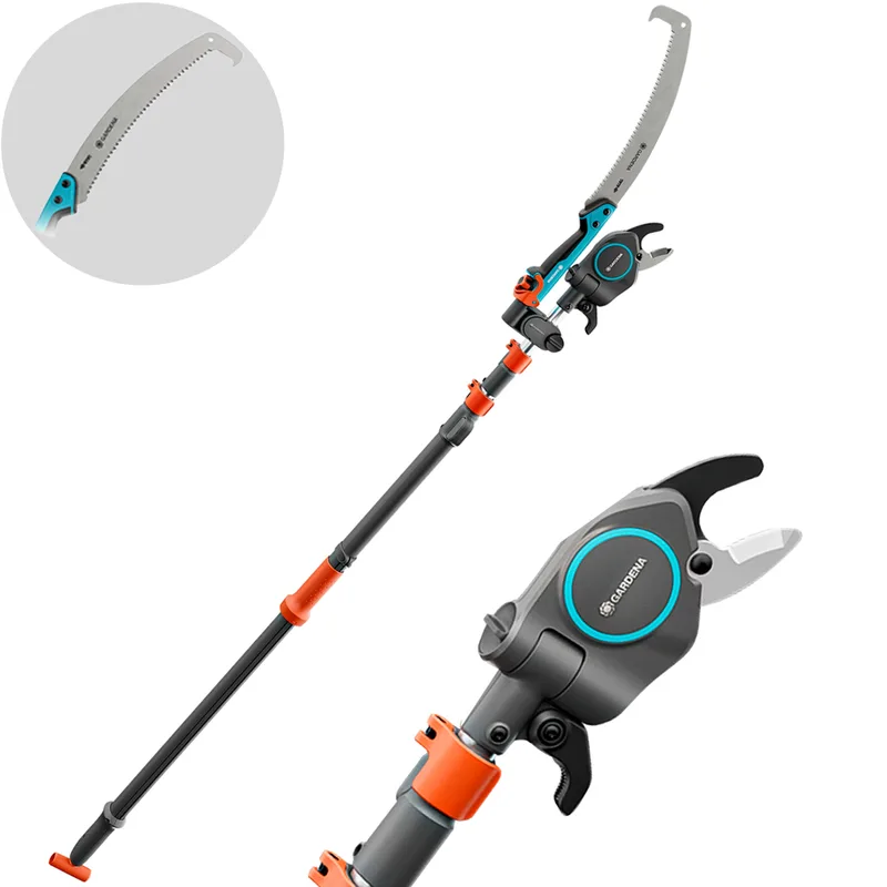 Gardena StarCut Pro L - Coupe-branches sur perche télescopique 175-400 cm + Scie avec lame de 34 cm - Ø32mm