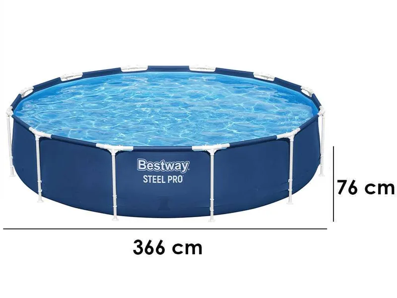Bestway Steel Pro 56706 - Ø366x76 cm -Piscine ronde pour 5-6 personnes