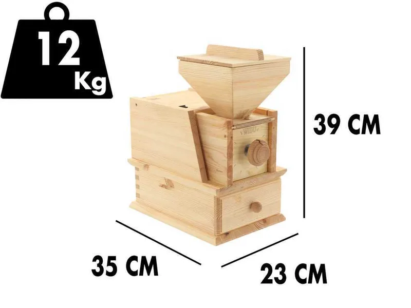 WIDU Volksmühle Mod. 2 - Moulin pour farine en bois massif - 400W