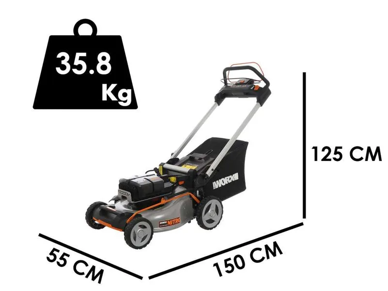 Tondeuse autotractée à batterie worx nitro WG761E - 80V / 4Ah - coupe de 51 cm