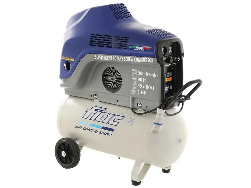 Fiac New Silver 3/90 - Compresseur rotatif monophasé à vis silencieux - Moteur 3 HP