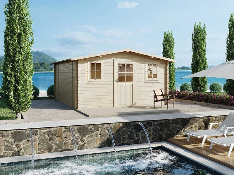 Alce Dublino Express 398 x 496 - Abri de jardin en bois - Avec fenêtres - 398 x 496 x 229 cm