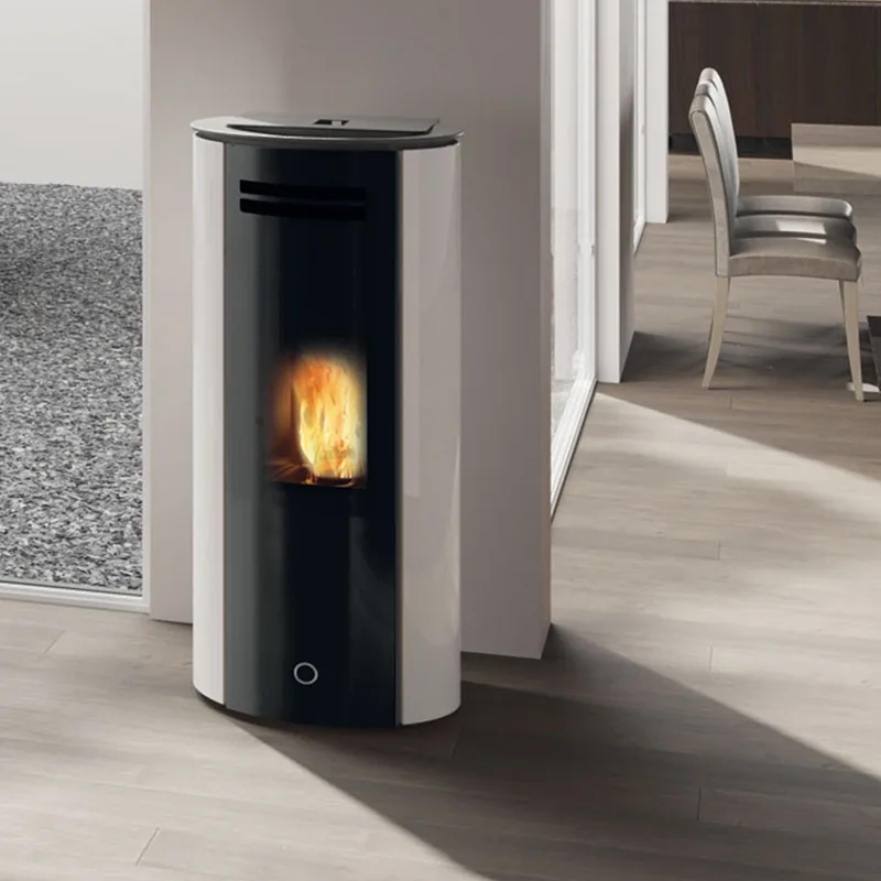 EK63 Spy 110+ Evo Poêle à granulés verre blanc sortie fumées arrière