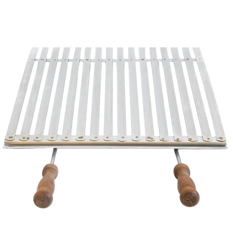 Cruccolini - Grille en acier inoxydable - Poignées en bois anti-brûlures