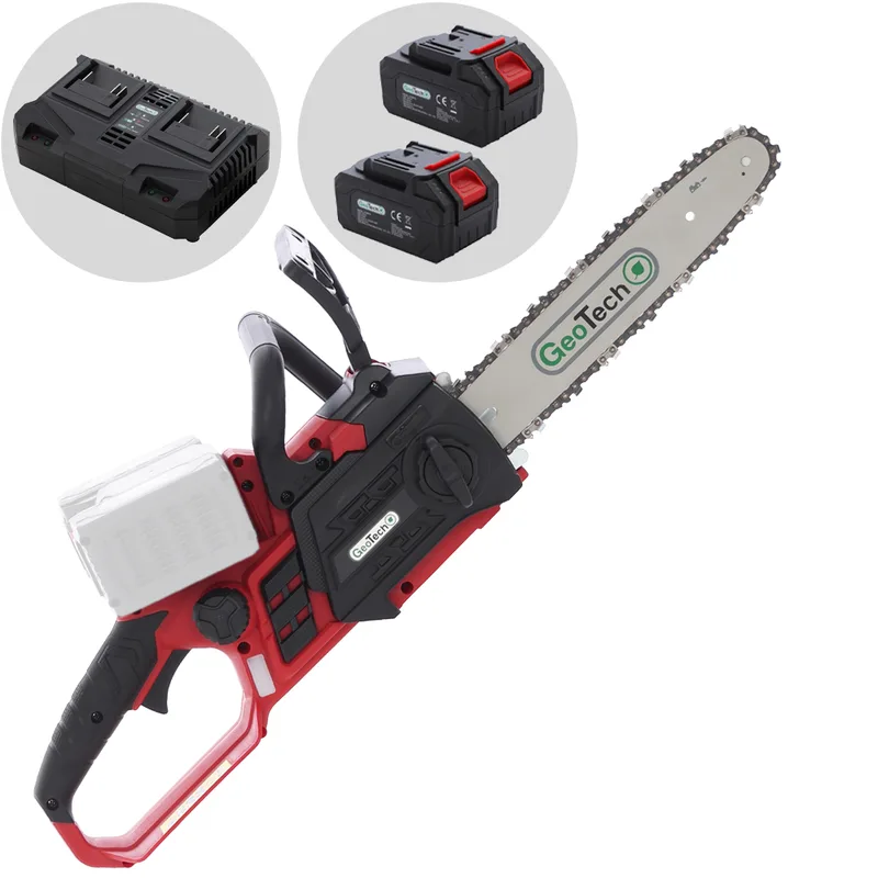 GeoTech X-Line CS-40V - Tronçonneuse à batterie - Guide de 30 cm - 40 V 5 Ah