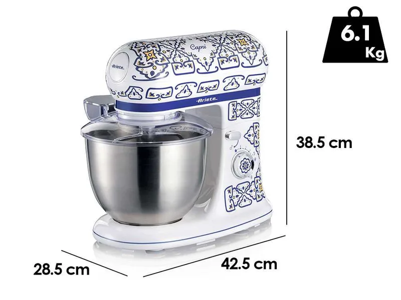 Ariete Capri - Batteur mélangeur planétaire avec tête relevable 5,5 L