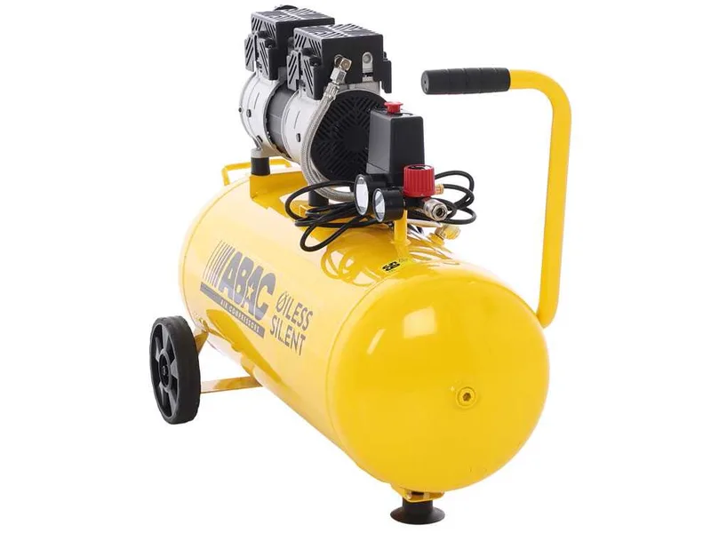ABAC Montecarlo Xt Sil 10 Yellow - Compresseur d'air électrique monophasé insonorisé - Oil-less - Moteur 1 CV - 50 l