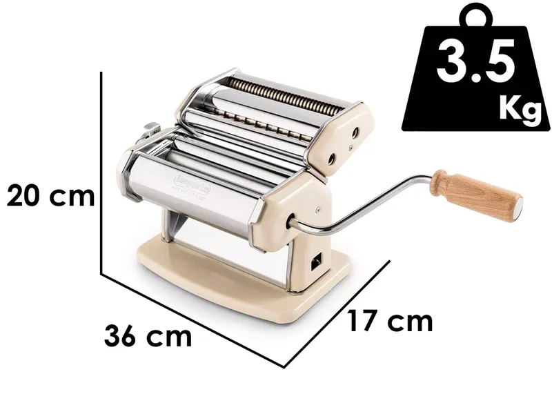 Imperia iPasta T.2/6,5 mm Crema - Laminoir - Machine à pâtes manuelle en INOX