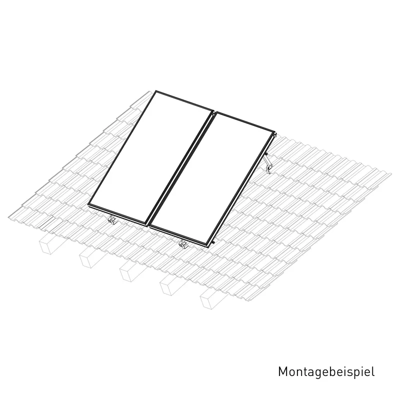 Sunex Kit de montage sur toit pour toit incliné de 10 à 25 degrés pour 2 capteurs solaires plats AMP 2.0