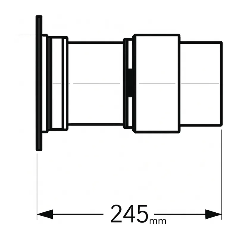 Schiedel raccord Ø150 mm simple paroi, recoupable pour PRIMA PLUS Ø180 mm mat
