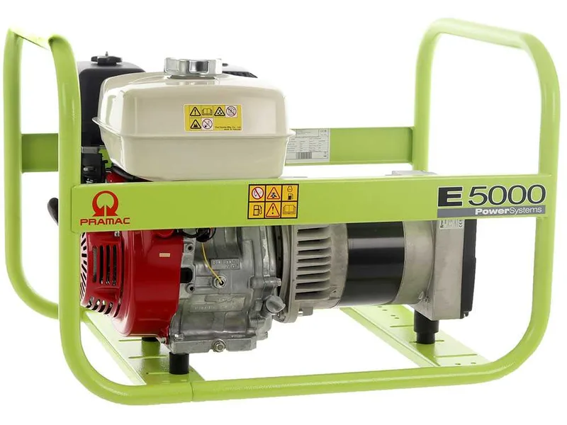 Pramac E 5000 - Groupe électrogène 4.6 KW monophasé à essence - avec moteur Honda GX 270