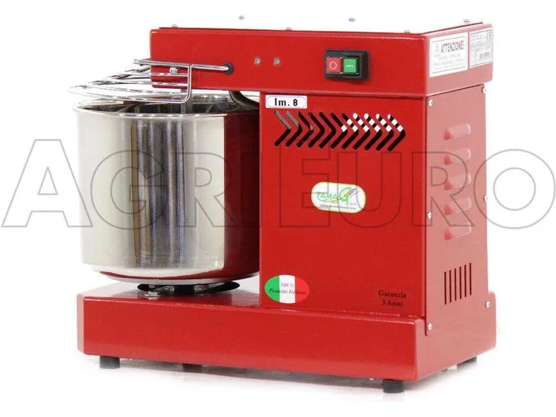 Pétrin à spirale professionnel Famag IM 8 avec capacité de pétrissage de 8 KG - Rouge