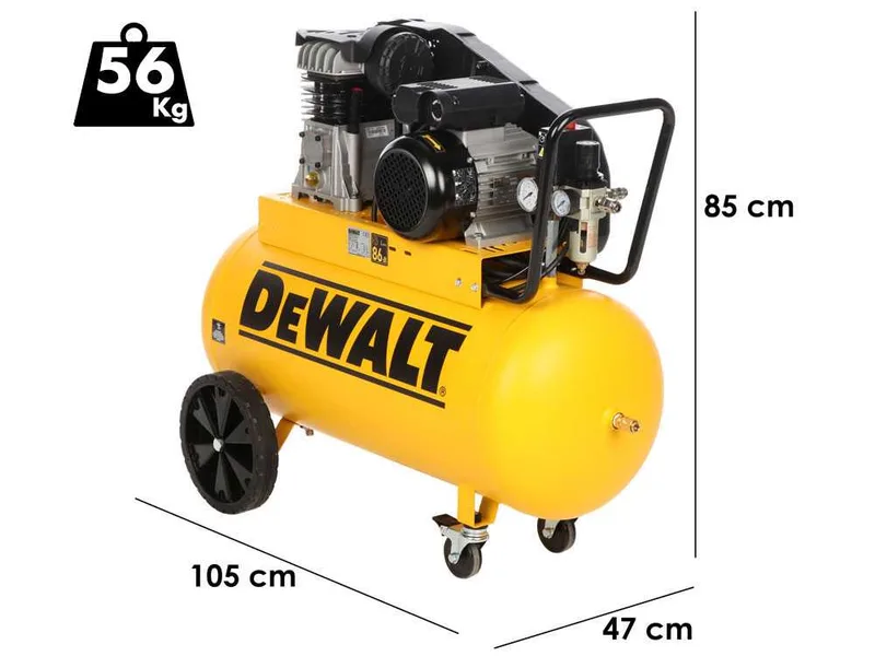DEWALT DXCMB2M100HE - Compresseur d'air électrique monophasé à courroie - Moteur 2 CV – 100 L