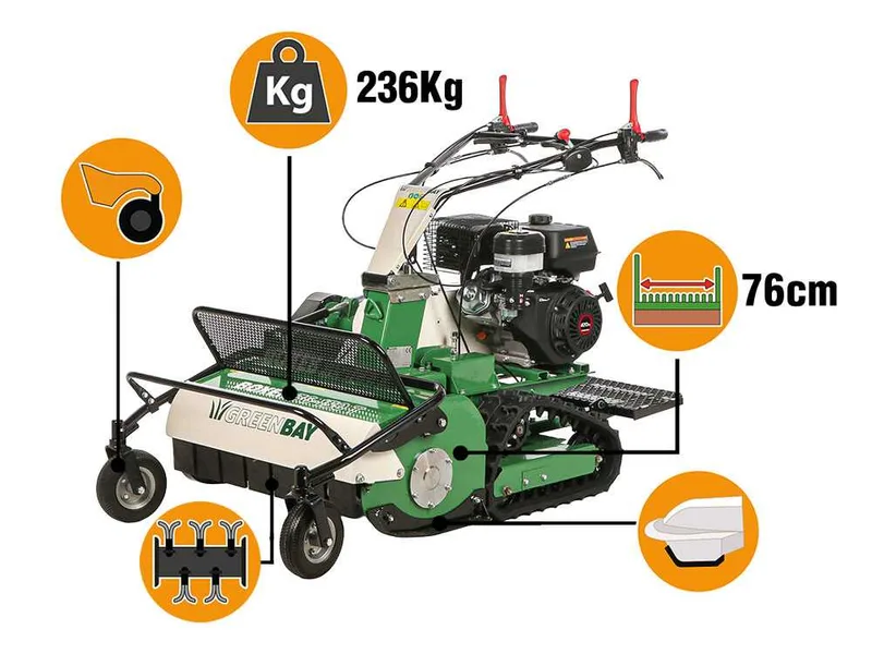 GreenBay BOXER 76-150 T - Tondeuse débroussailleuse professionnelle sur chenilles - Loncin G420FA