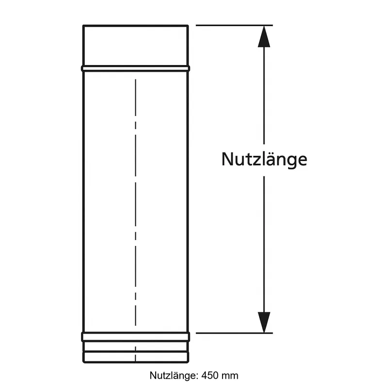 Schiedel PRIMA PLUS élément de tube 500mm Ø180 mm simple paroi mat