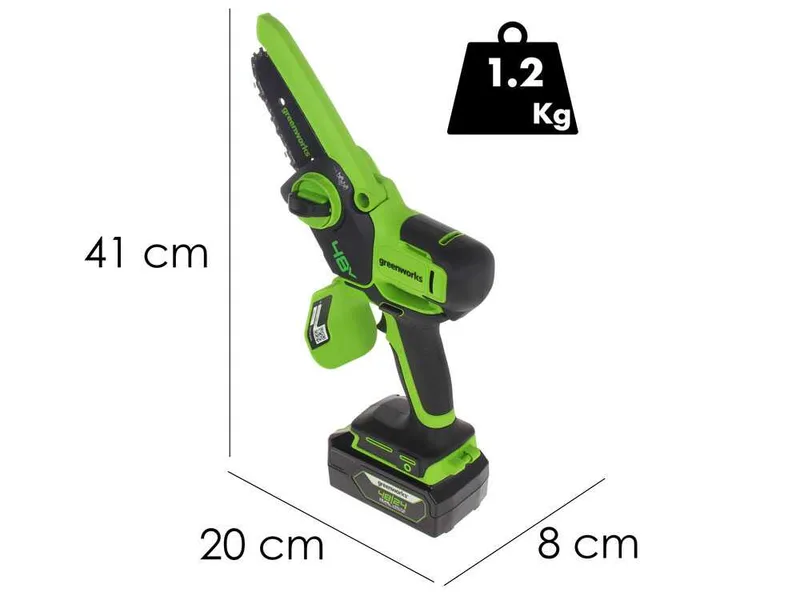 Greenworks GD48MCS10XK2 - Élagueuse manuelle à batterie sans balais - 48V 2Ah