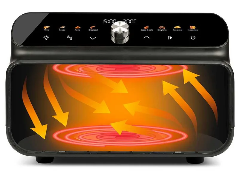 Girmi FG77 Ecofrit Grill - Friteuse à air chaud - Four électrique 10 L