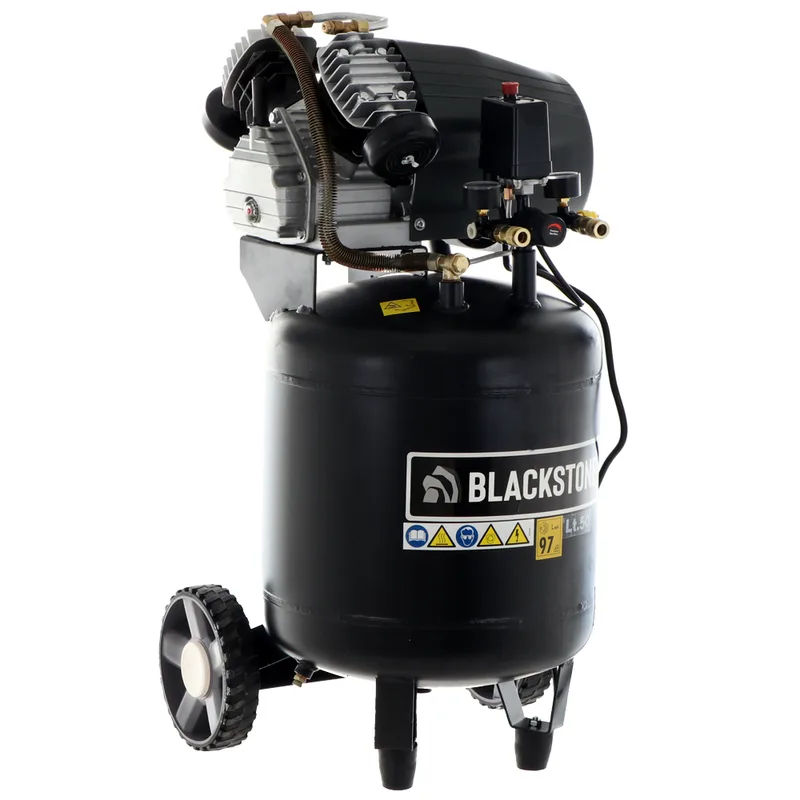 BlackStone V-LBC 50-30V - Compresseur d'air électrique vertical sur chariot - moteur 3 CV - 50 L air comprimé